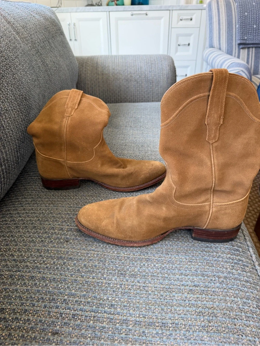 Tecovas Suede SHANE (style ) Cowboy Boots in Honey - Picture 3 of 9